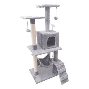 Rascador Torre Gato Arbol Trepador Terciopelo + Hamaca