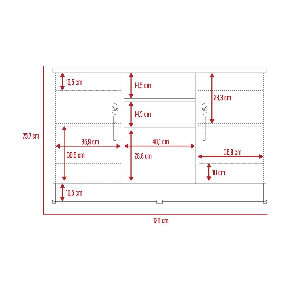 Buffet 2 Puertas Fm-001n Negro Y Caf&eacute; Oscuro image number 8.0
