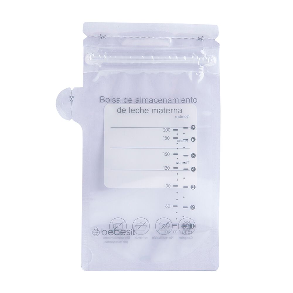 Pack 30 Bolsas Para Almacenar Leche Materna 200 Ml Bebesit image number 4.0
