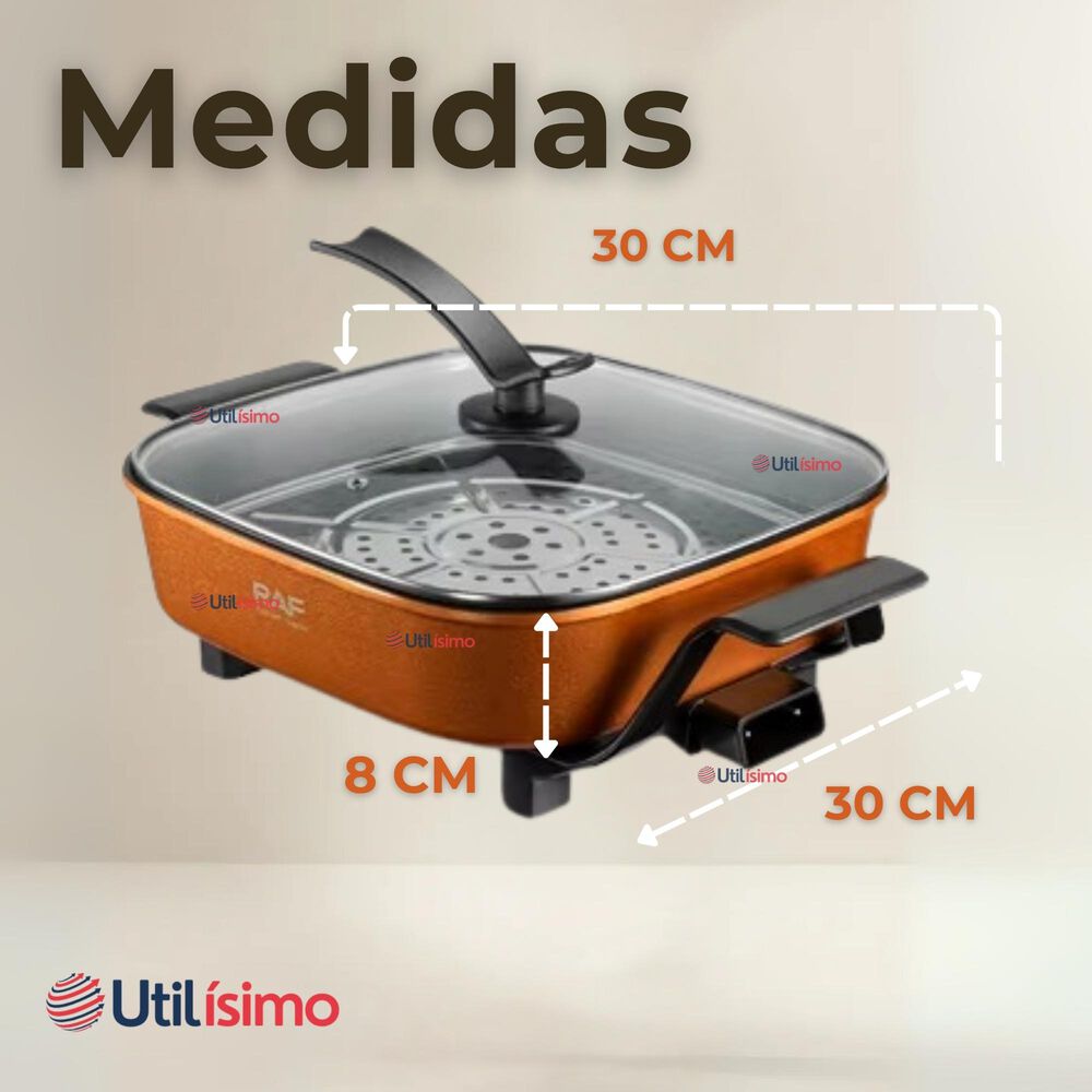 Sartén Eléctrico Multifuncional Antiadherente 1350w De Potencia image number 2.0