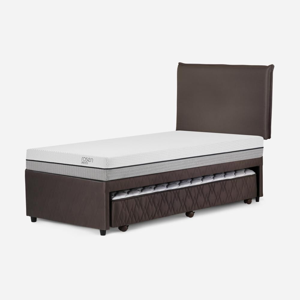 Cama Nido Rosen Pratta / 1.5 Plazas / Base Normal + Respaldo Maurice Chocolate image number 2.0
