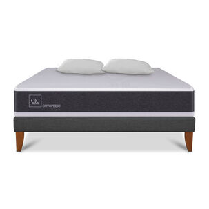 Cama Europea Cic New Ortopedic / King / Base Normal + Almohadas