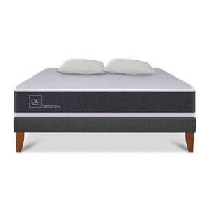 Cama Europea Cic New Ortopedic / King / Base Normal + Almohadas