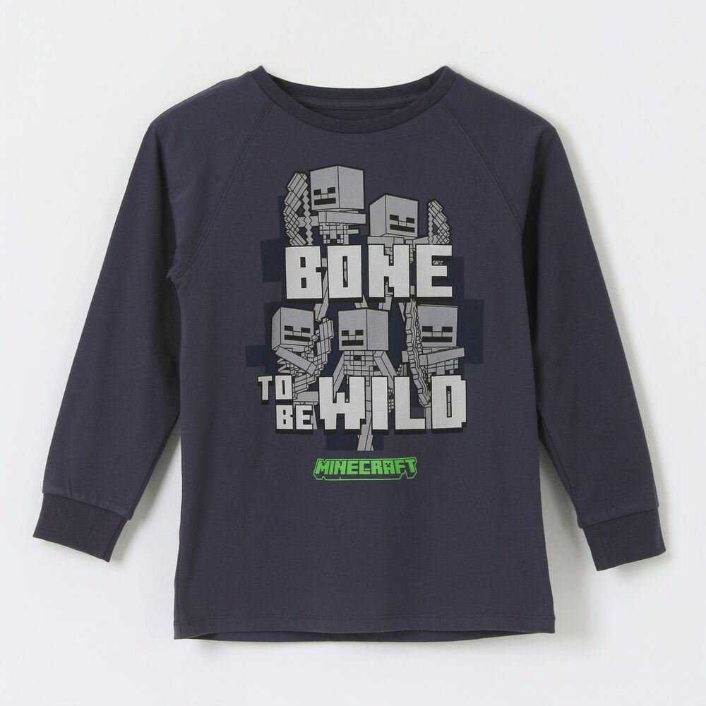 Poler&oacute;n Cerrado Ni&ntilde;o Bone To Be Wild Gris Minecraft image number 0.0