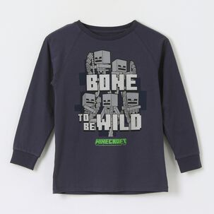 Poler&oacute;n Cerrado Ni&ntilde;o Bone To Be Wild Gris Minecraft