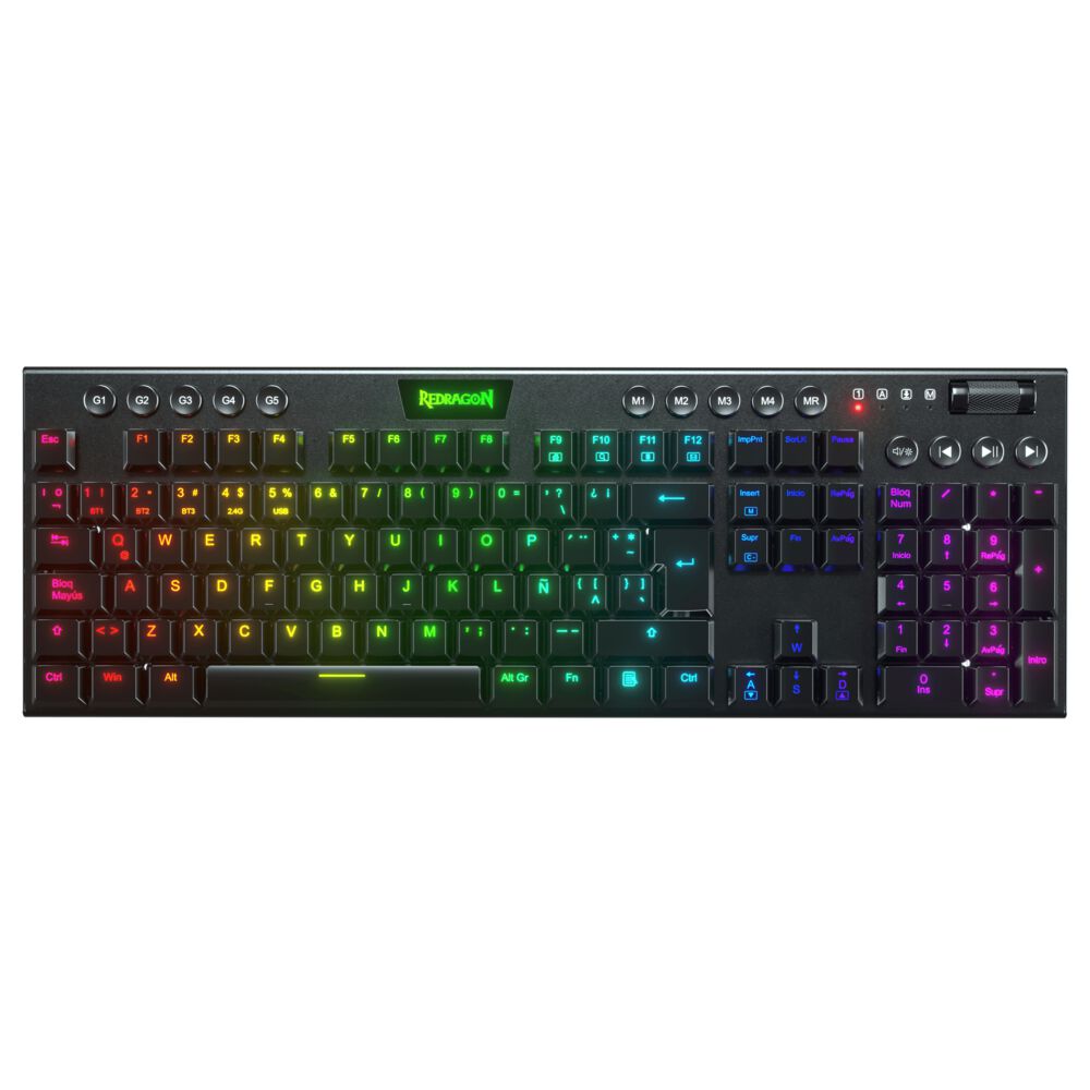 Teclado Gamer Redragon Horus Negro Inalambrico K618rgb image number 0.0