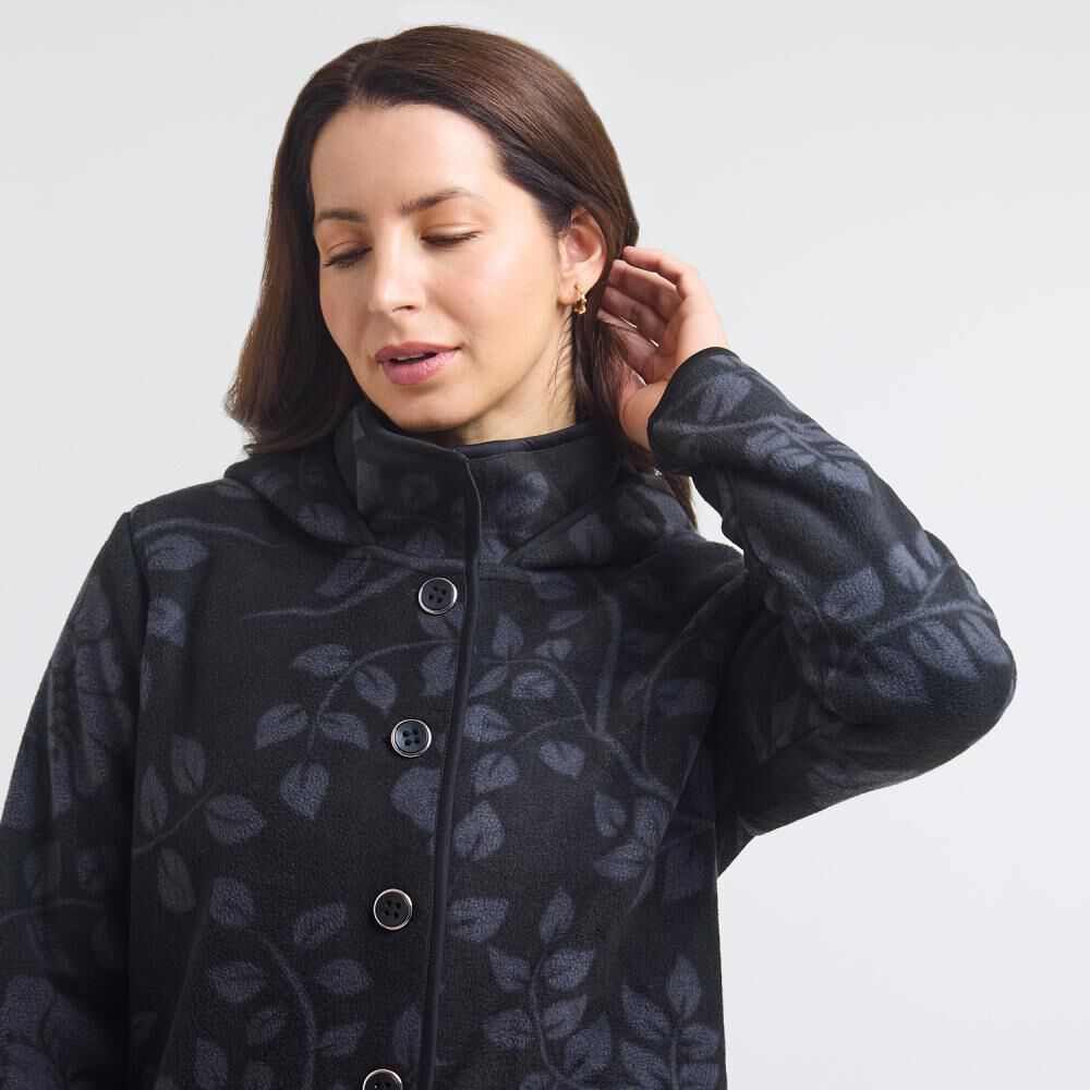 Chaqueta Print Regular Cuello Alto Con Capucha Mujer Geeps image number 4.0