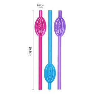 Bombillas , Pitillos , Sorbetes Forma De Vagina Set 9 Pzas