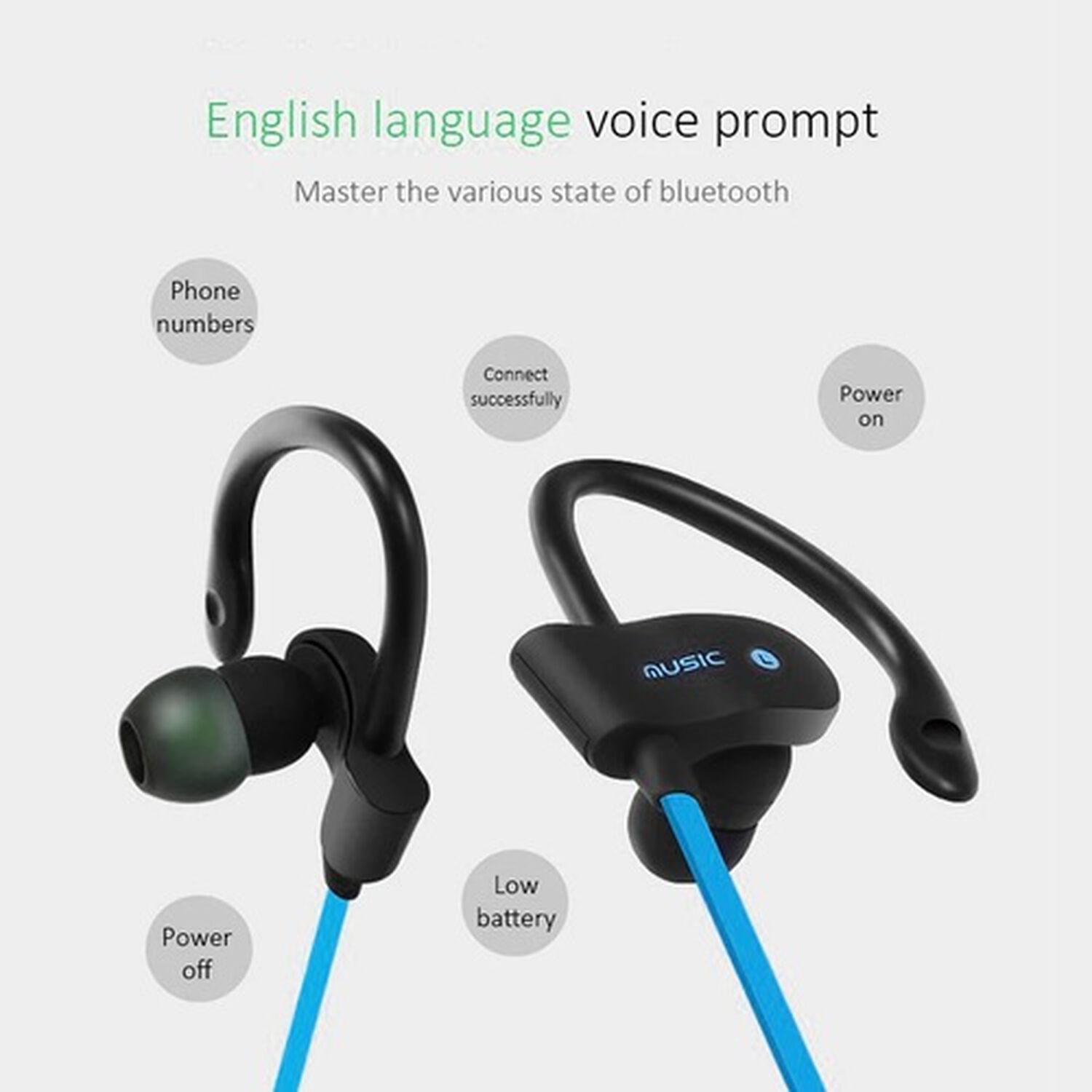 Aud&iacute;fonos Bluetooth Auriculares Inalambrico Gancho Recargable Gamer Manos Libres Y Cable (negros) image number 3.0