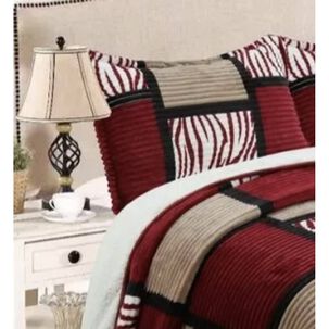 Manta Frazada T&eacute;rmica Chiporro Fundas Almohada 2 Plazas. Color Rojo