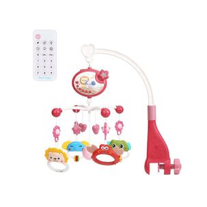 Movil Musical Para Cuna Sonidos Proyector Animales Rosado Infantil