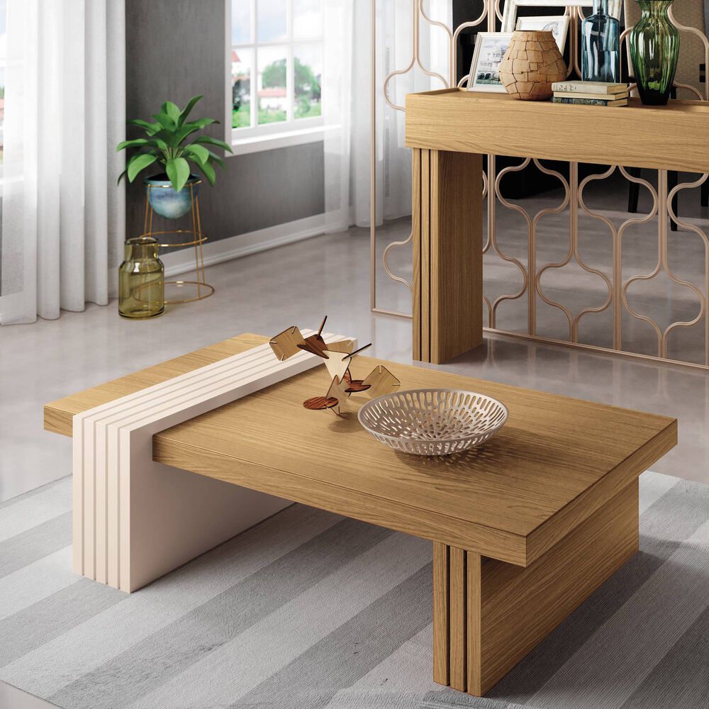 Mesa De Centro Praga Freijo-off White 107x60x33 Cm image number 0.0