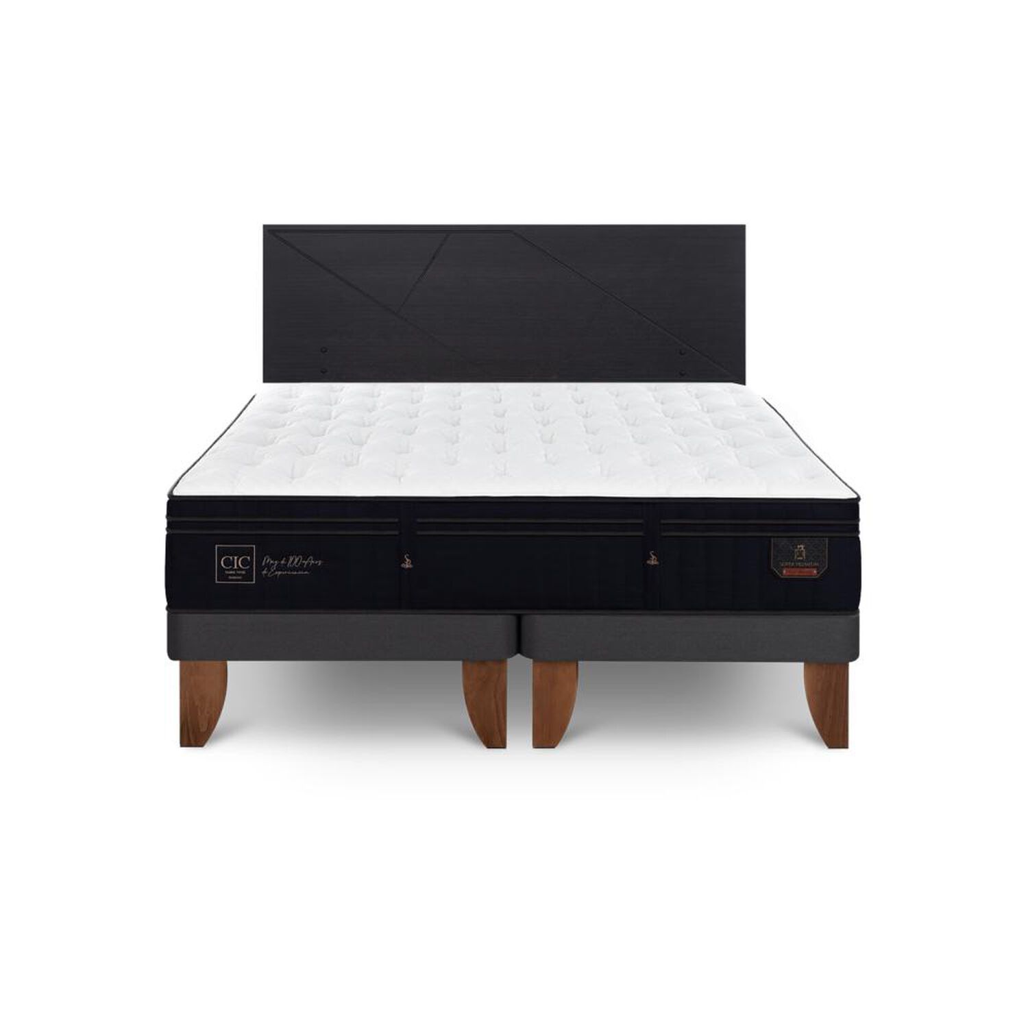 Cama Europea Cic Linea Premium / 2 Plazas / Base Dividida + Respaldo image number 0.0