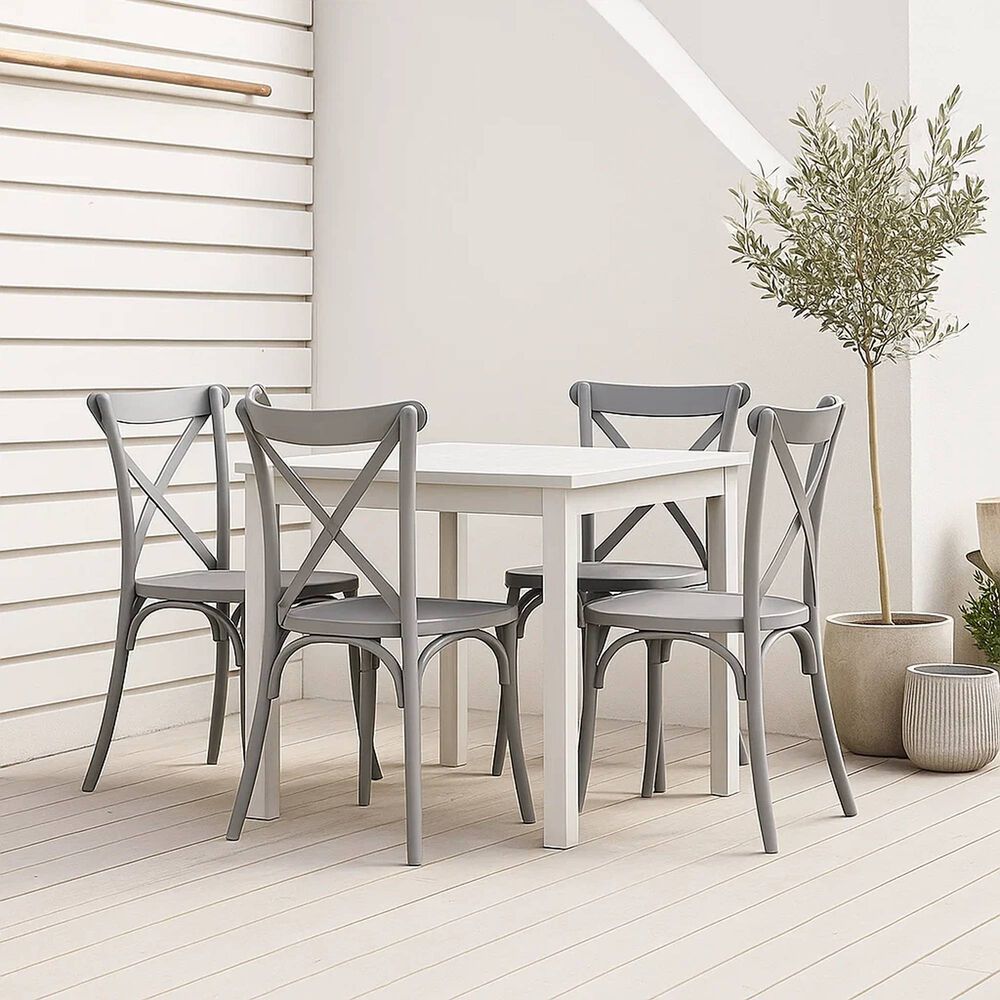 Pack 4 Sillas De Terraza O Comedor Crossback Danubio - Gris image number 2.0