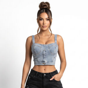 Crop Top Cors&eacute; Denim Mujer Dalilah