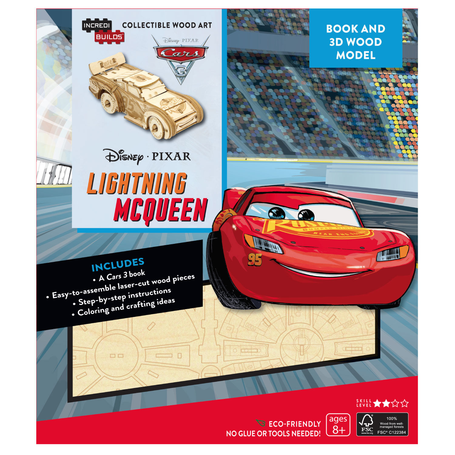 Disney Pixar Cars 3 Libro Y Modelo Armable En Madera image number 0.0