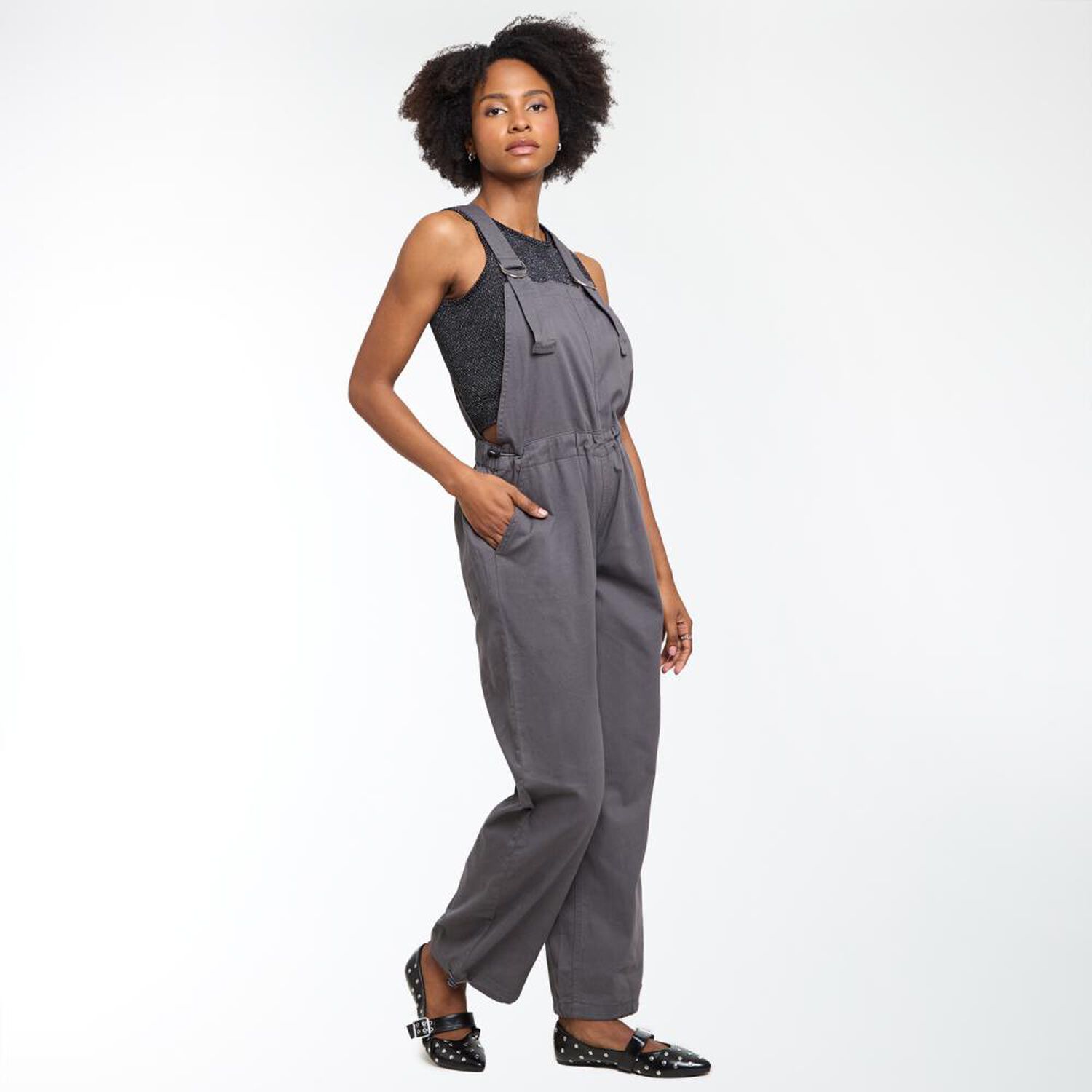 Jardinera Cargo Denim Tiro Medio Regular Mujer Rolly Go image number 2.0