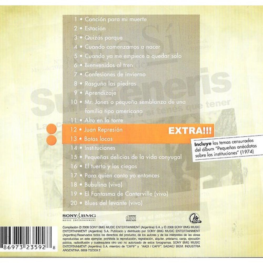 Sui Generis - Si O Si: Diario Del Rock Argentino | Cd image number 1.0