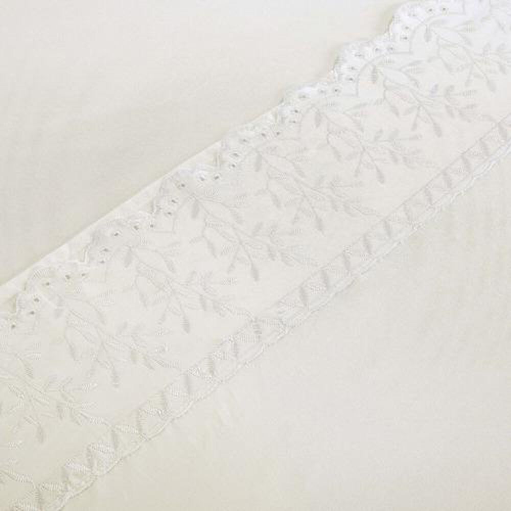 Sabana Andes Microfibra Broderie Crudo 2 Plaza image number 1.0