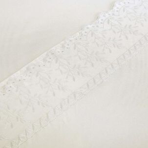 Sabana Andes Microfibra Broderie Crudo 2 Plaza