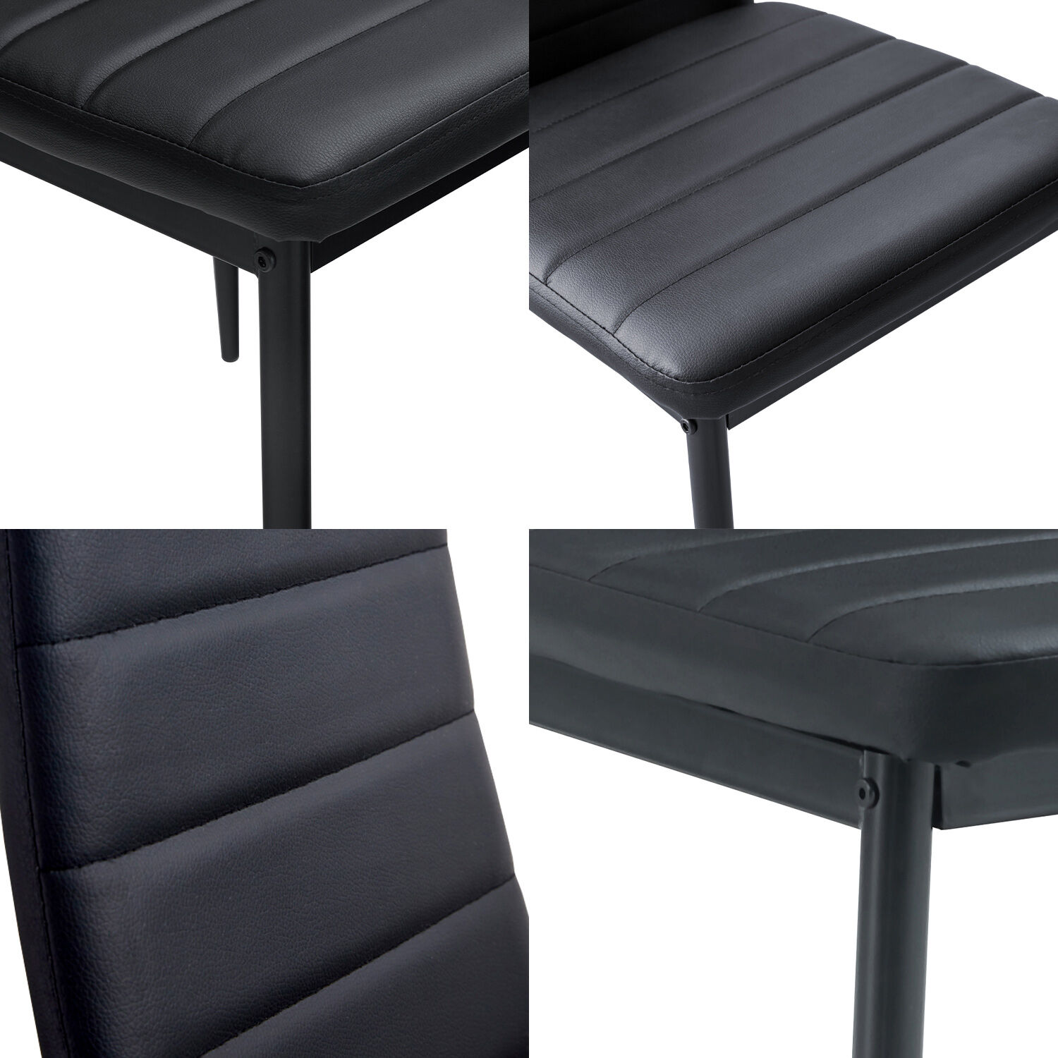 Comedor Bristol Mesa 70x75x120 4 Sillas Pu Negro image number 4.0