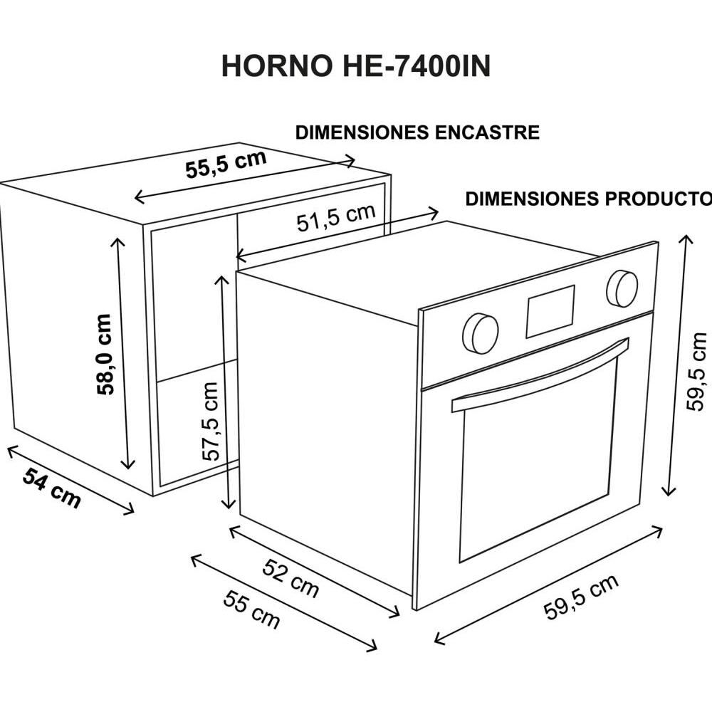 Horno Empotrado Sindelen HE-7400IN / 57 Litros