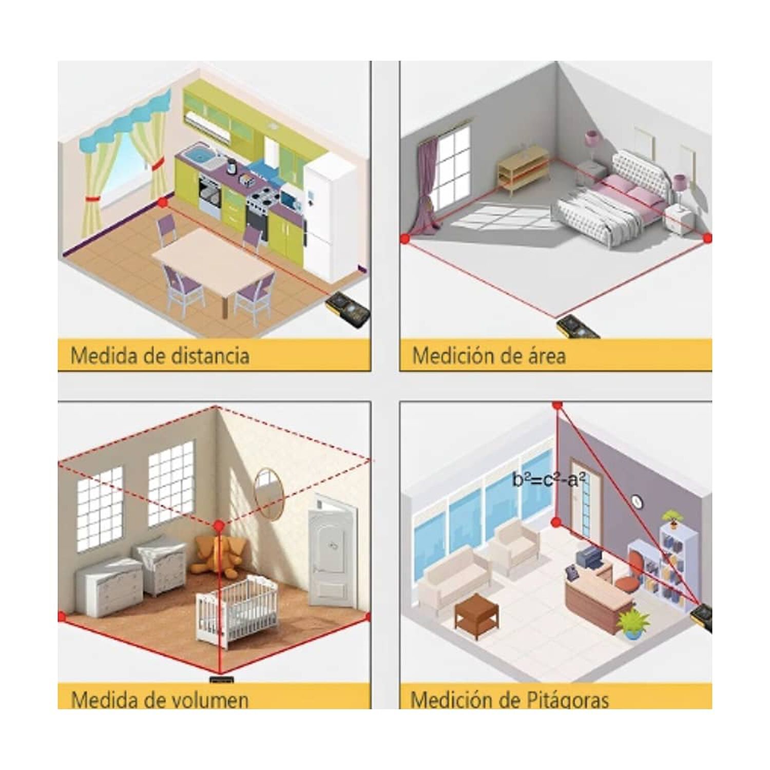 Medidor De Distancia Laser Digital 50 Metros image number 4.0