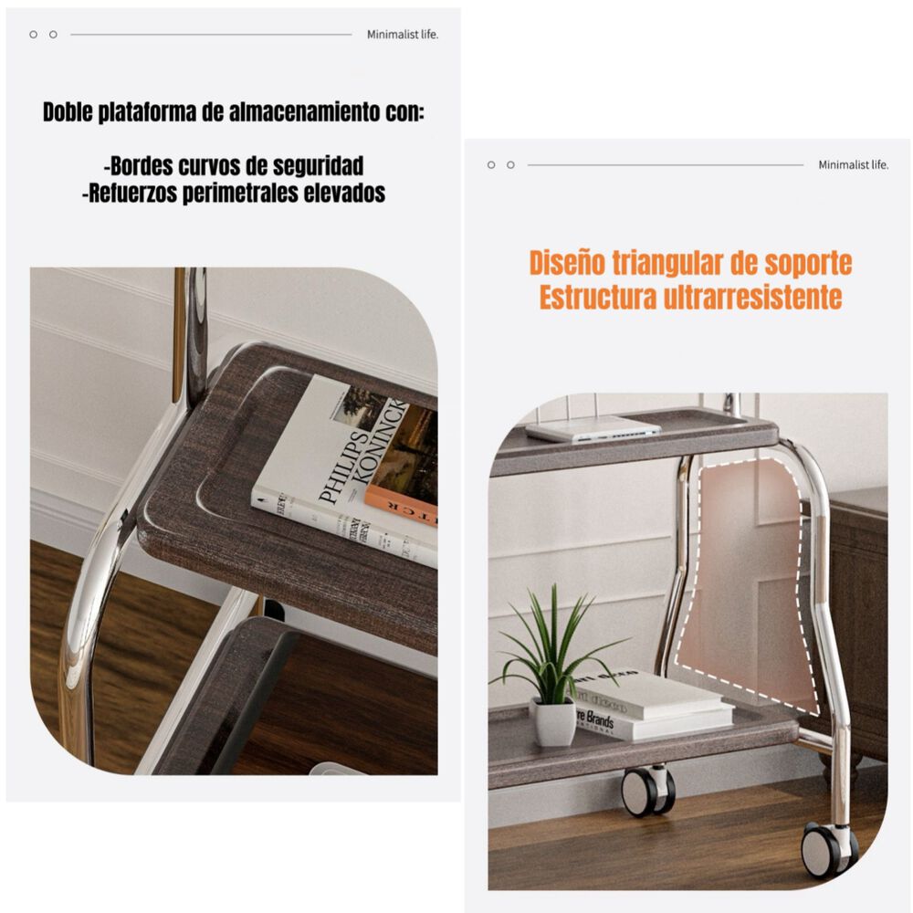 Soporte Tv Rack Pedestal 40-75 Ruedas Doble Almacenamiento image number 4.0