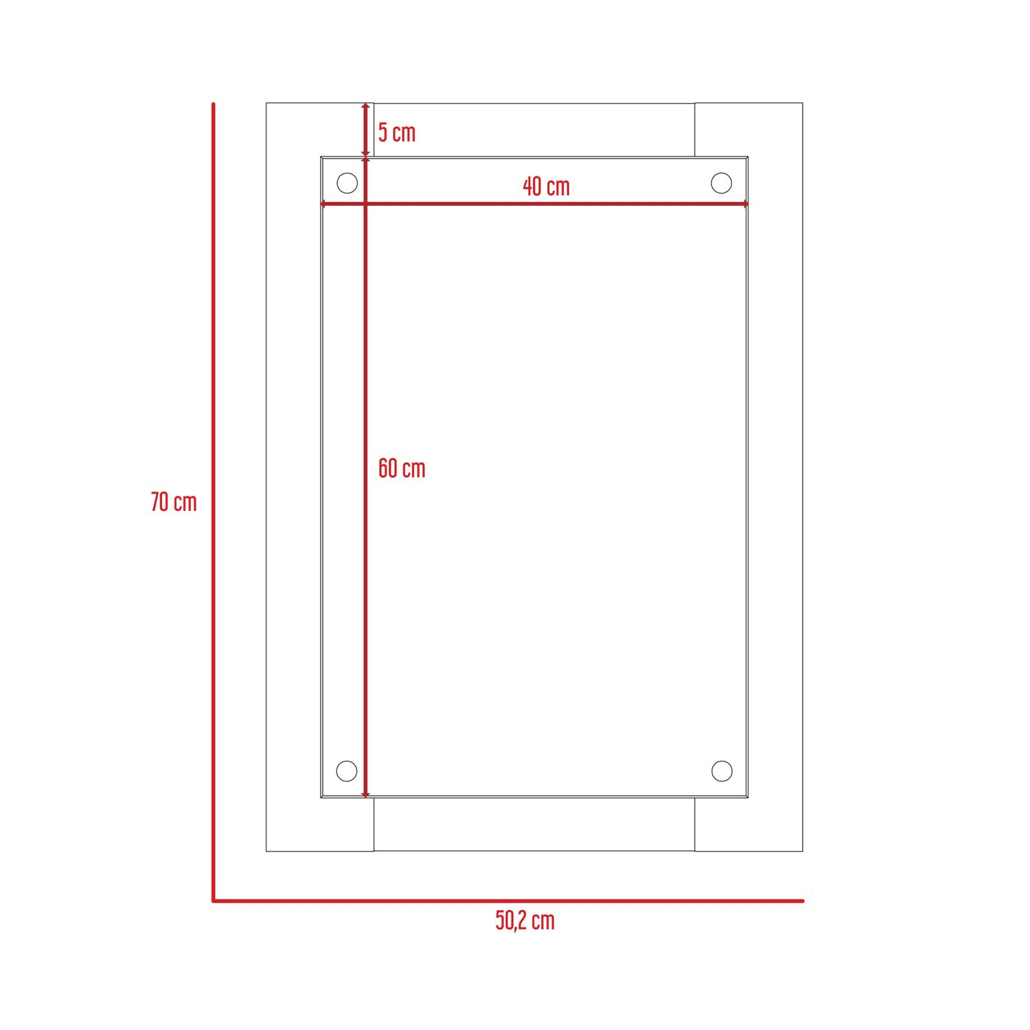 Espejo Rectangular Fm-077 130x45x1,11 image number 4.0