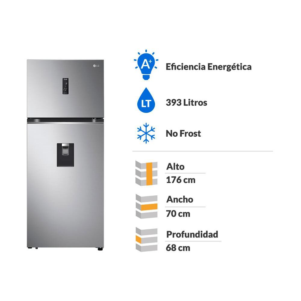 Refrigerador Top Freezer LG VT40SPP / No Frost / 393 Litros / A+ image number 1.0