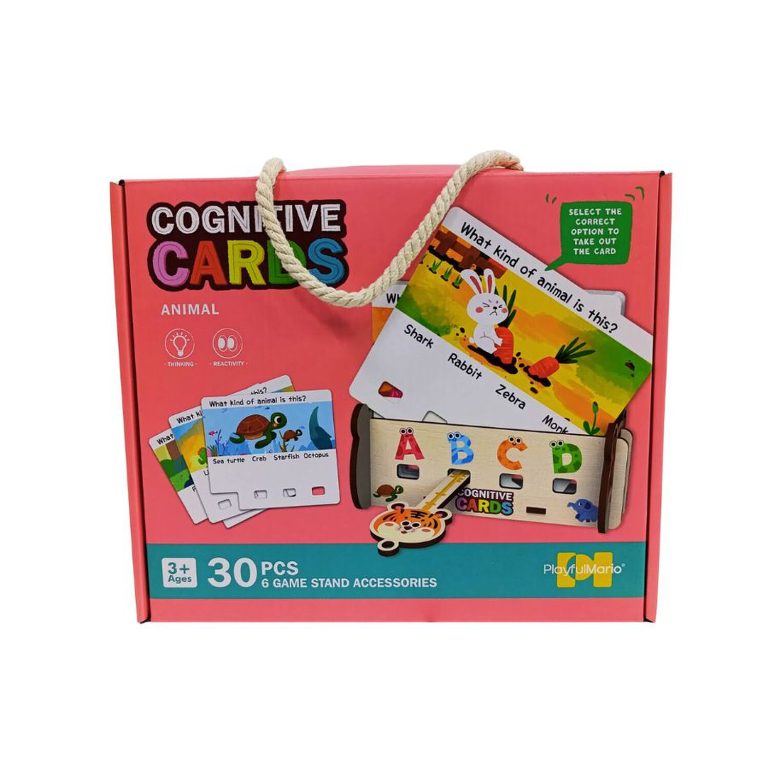 Puzzle Cognitivo Animales Con Tarjetas 30 Piezas image number 0.0
