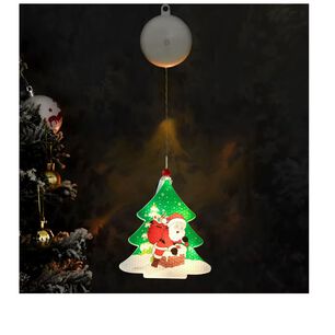 L&aacute;mpara Led Ventosa Pilas Forma Arbol Papa Noel Decoraci&oacute;n