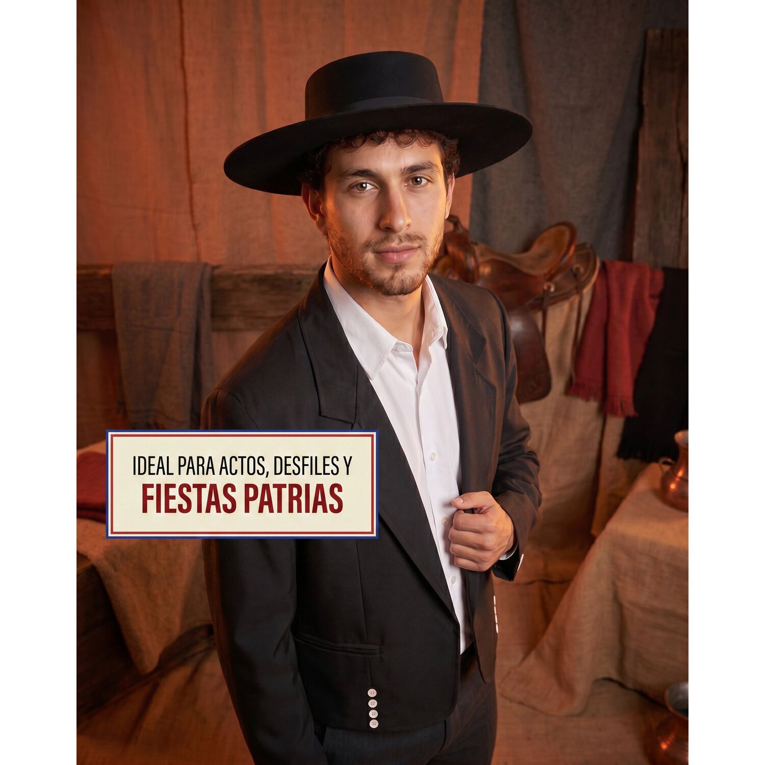 Chaqueta Tipica De Huaso Mas Sombrero Fiestas Patrias image number 2.0