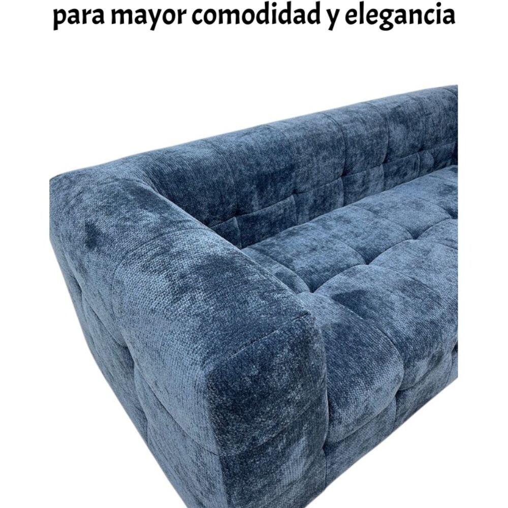 Sofá Comprimido Tela De Pana 200x90cm K30 Azul image number 3.0