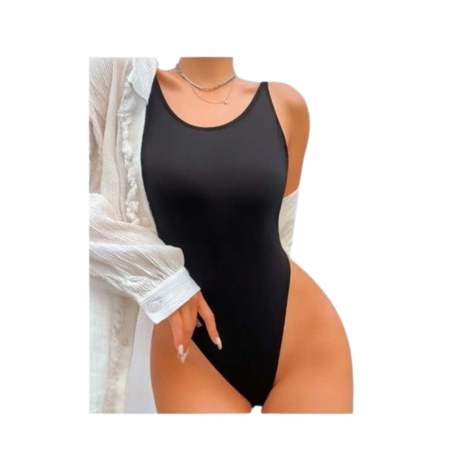 Body Teddy Corte Alto De Espalda Abierta image number 4.0