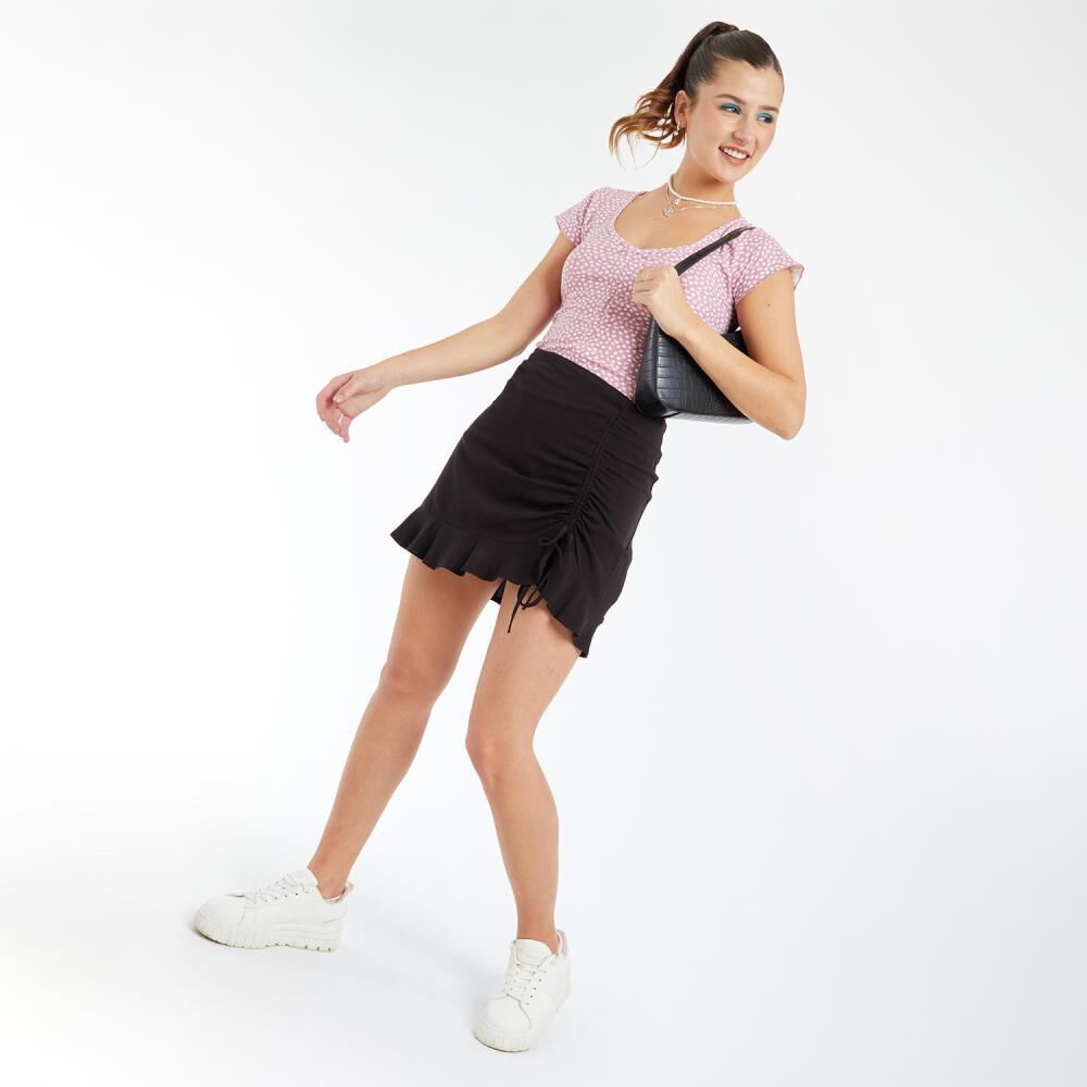Falda Midi Con Drapeado Tiro Medio Regular Mujer Freedom image number 1.0