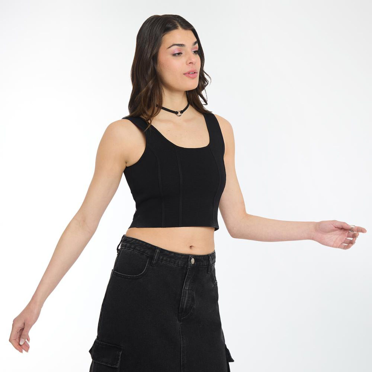 Polera Top Corse Sin Mangas Cuello Redondo Mujer Rolly Go image number 2.0