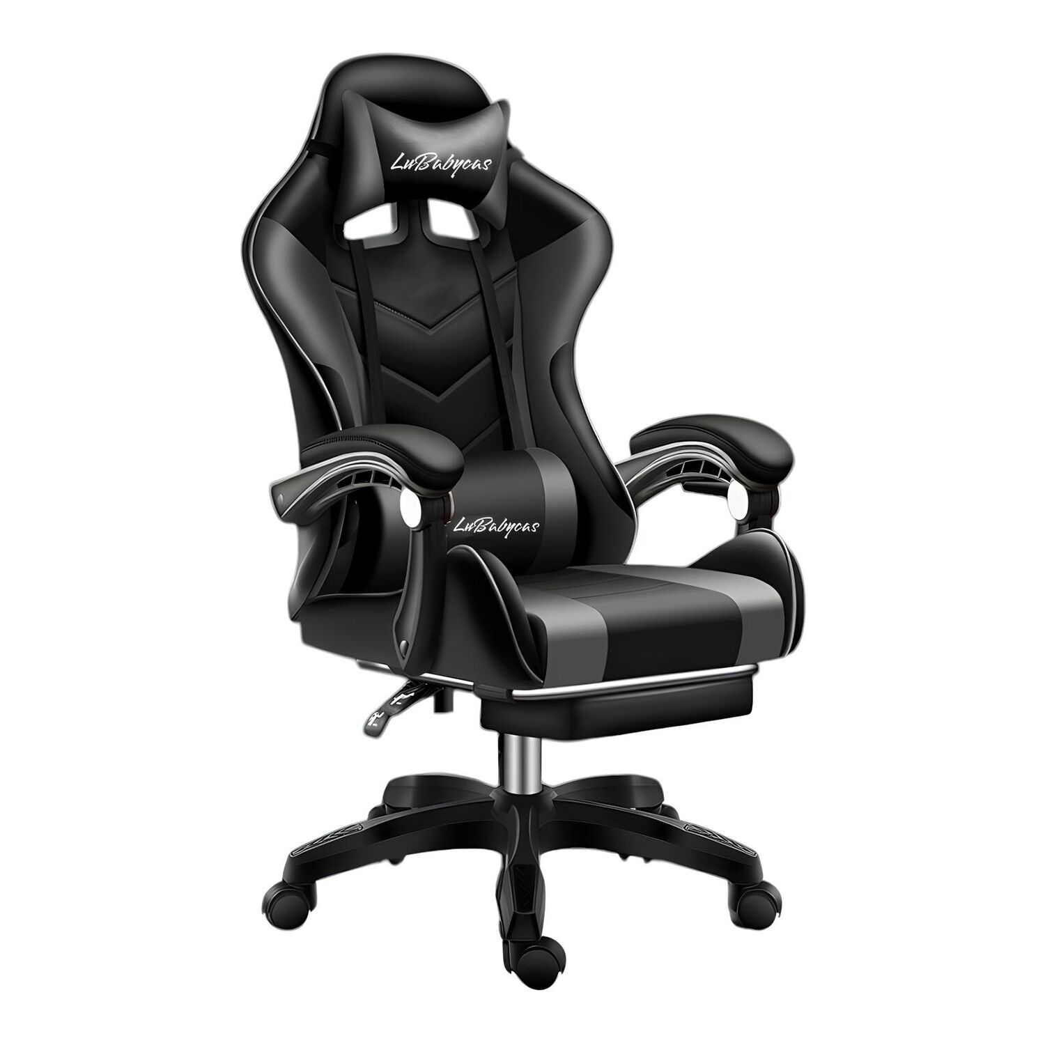 Silla Gamer Reclinable Con Reposa Pies Negra Lubabycas image number 0.0