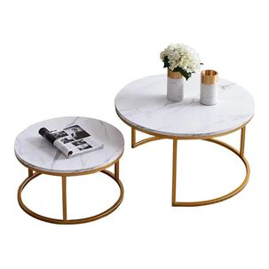Mesa De Centro Doble Mesa Auxiliar Redonda Moderna Sala