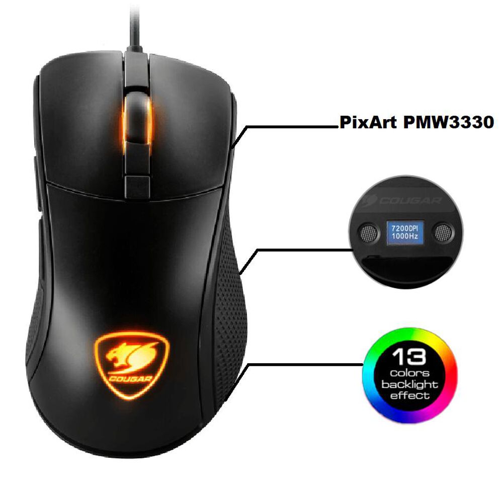 Mouse Gamer Cougar Surpassion + Lcd Regulador Dpi Y Hz image number 5.0