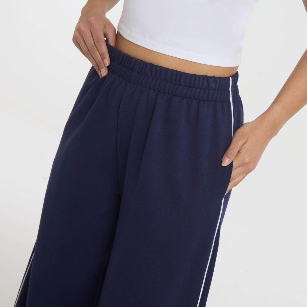 Pantalón De Buzo Stripe Tiro Medio Regular Mujer Freedom image number 4.0