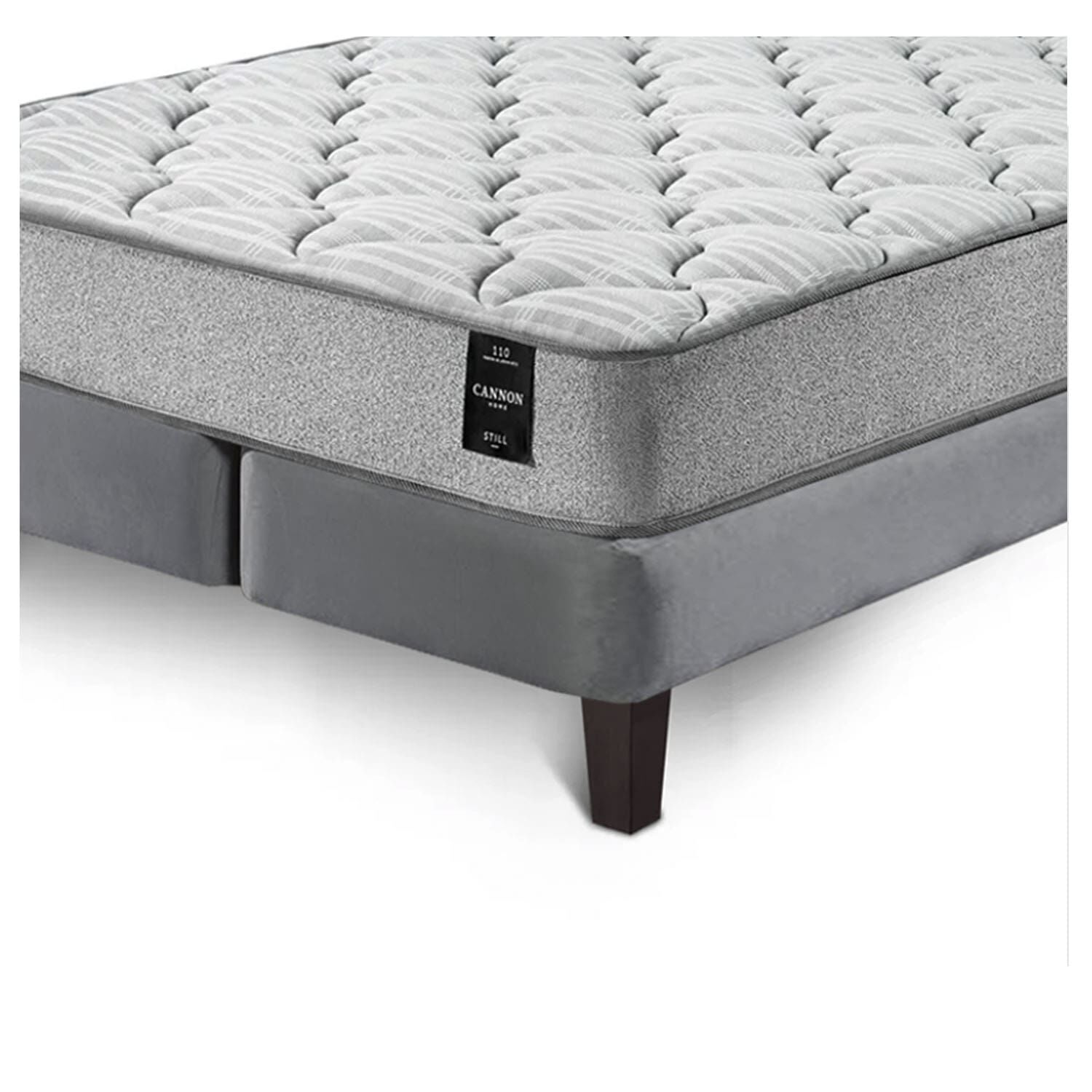 Combo Cama Cannon 2 Plazas Textil + Respaldo Tela Gris image number 6.0
