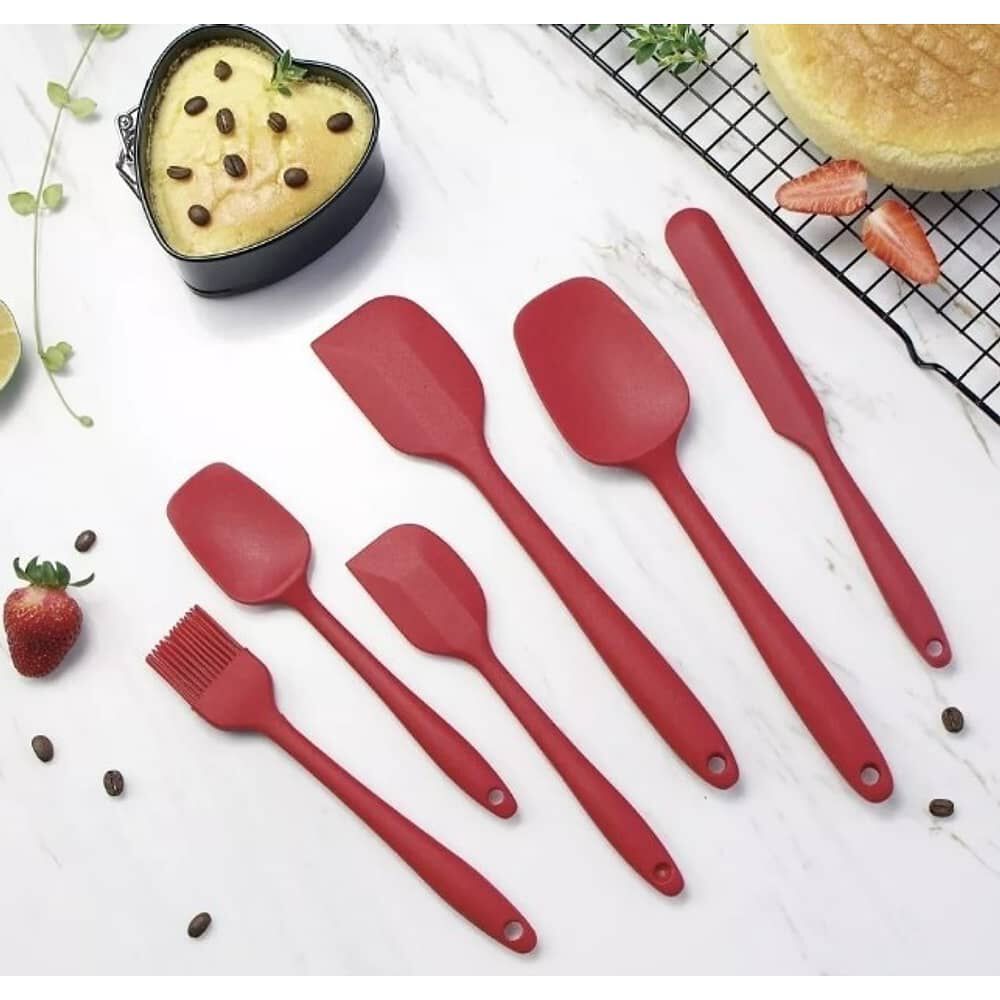 Esp&aacute;tula De Silicona Antiadherente 6 Unidades Color Rojo image number 0.0