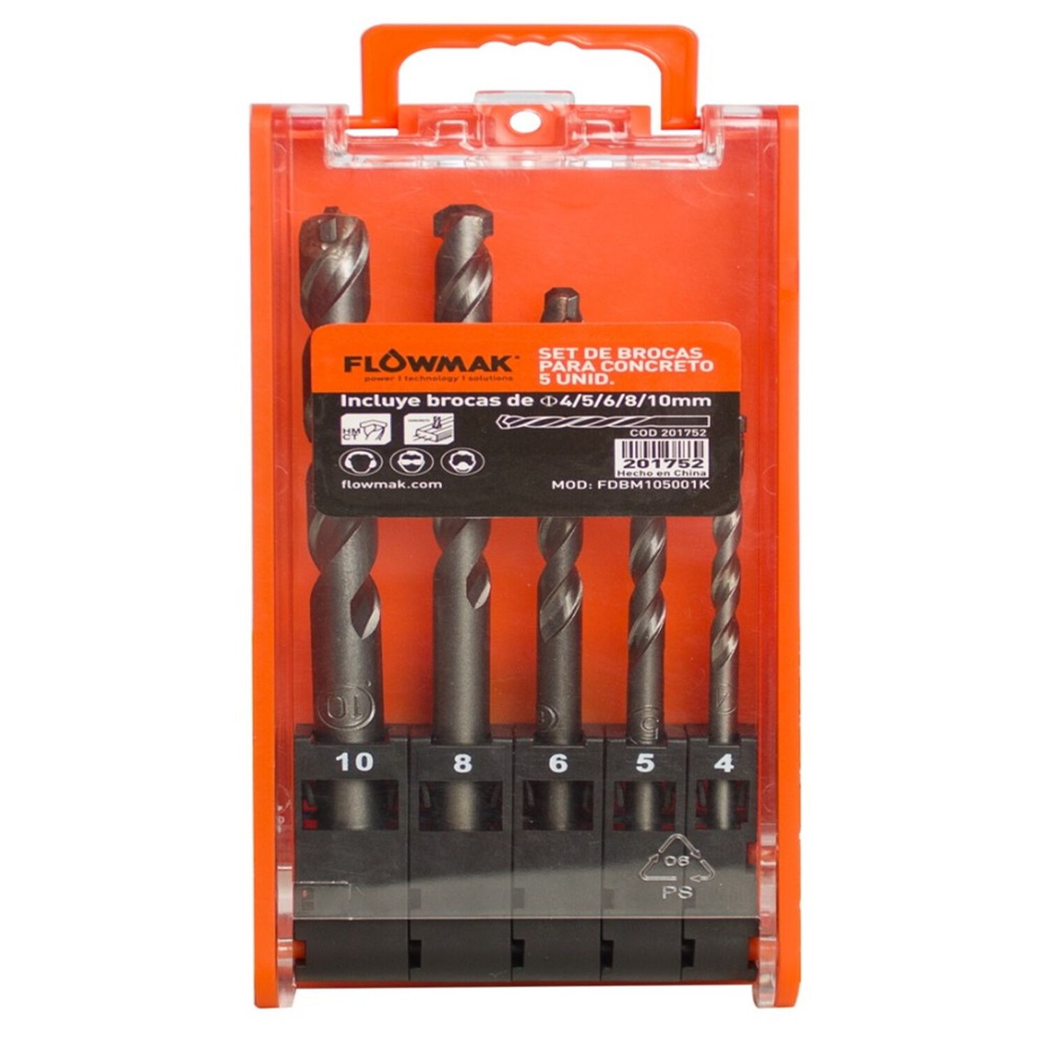 Set De Brocas Para Concreto 5 Piezas Flowmak image number 1.0