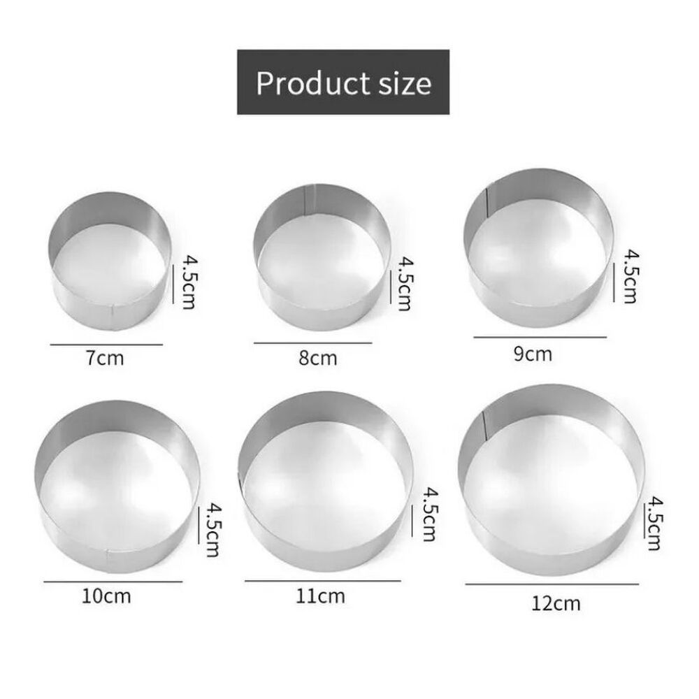 Set De 6 Moldes Redondos Para Mouse Anillos Reposter&iacute;a image number 2.0