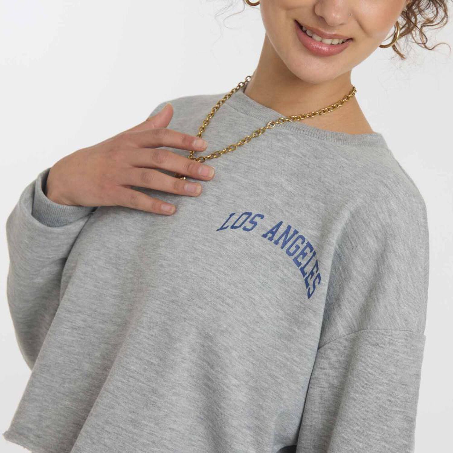 Poler&oacute;n Crop Cuello Redondo Mujer Freedom image number 4.0