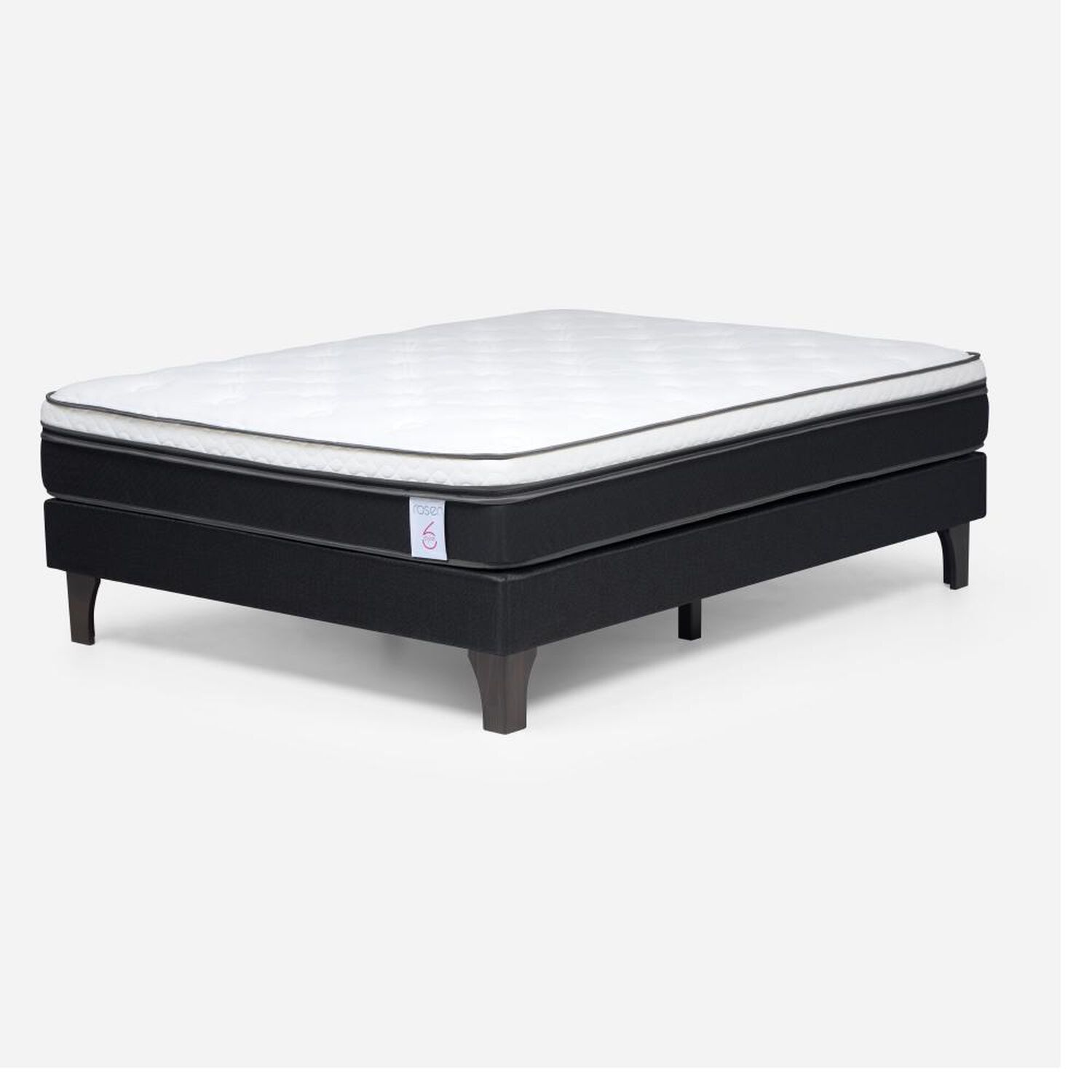 Cama Europea Rosen New Style 6 / 2 Plazas / Base Normal + Respaldo image number 6.0