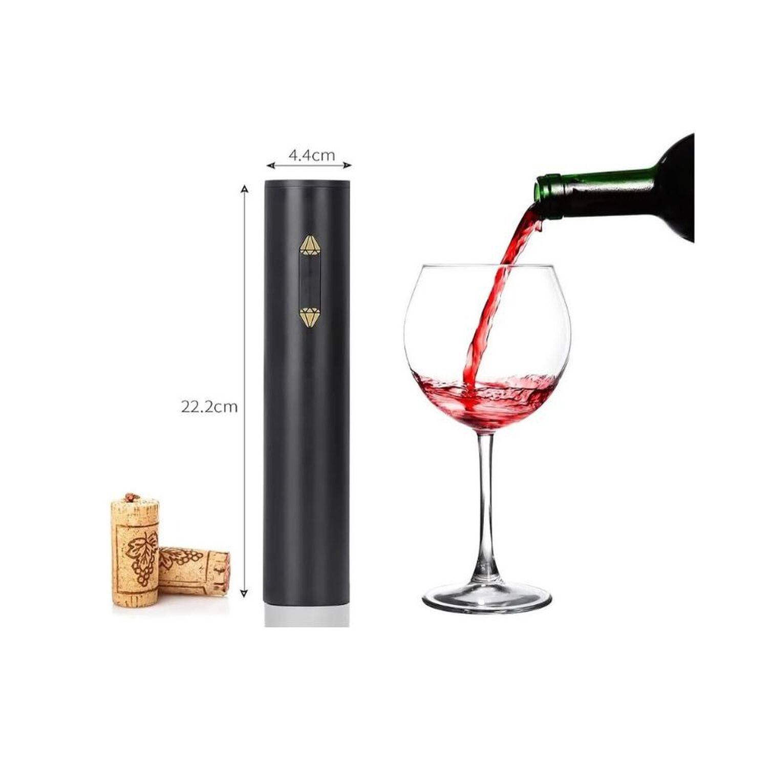 Sacacorcho El&eacute;ctrico Autom&aacute;tico De Vino Negro Con Tap&oacute;n Al Vac&iacute;o image number 2.0
