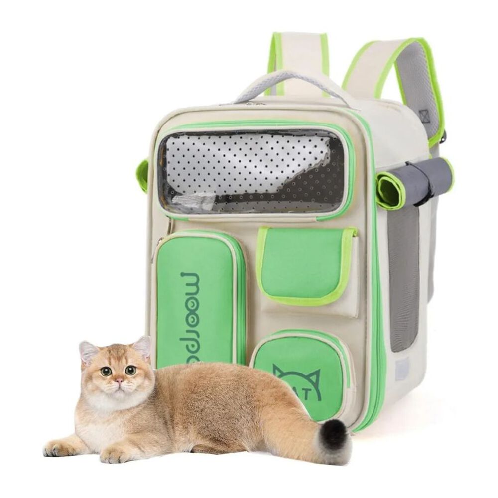 Bolso Mochila De Transporte Para Gatos Portátil Verde image number 2.0