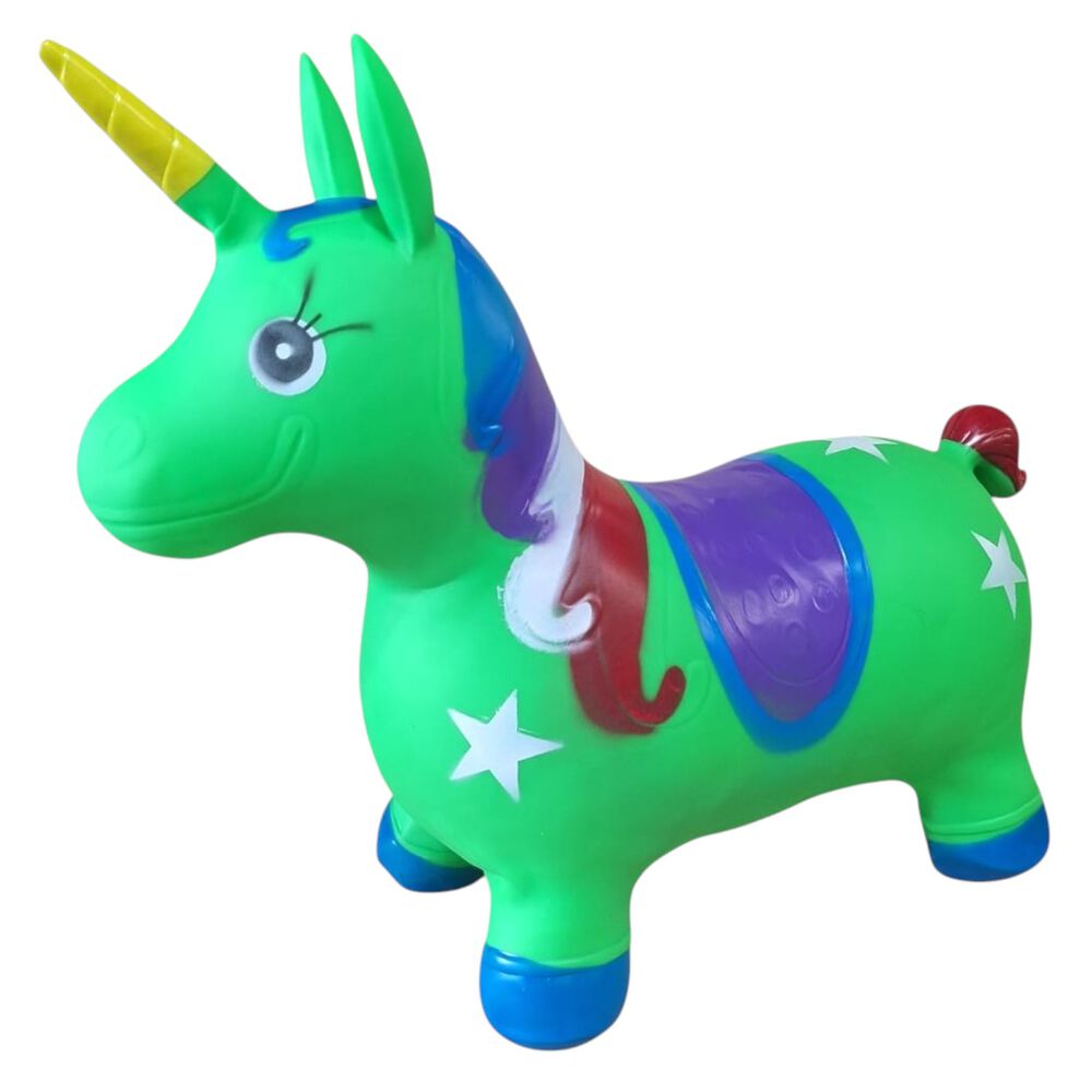Unicornio Saltarín Inflable Con Sonido Verde image number 3.0